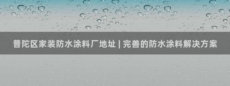 官方和记国际平台登录：普陀区家装防水涂料厂地址 | 完善的防